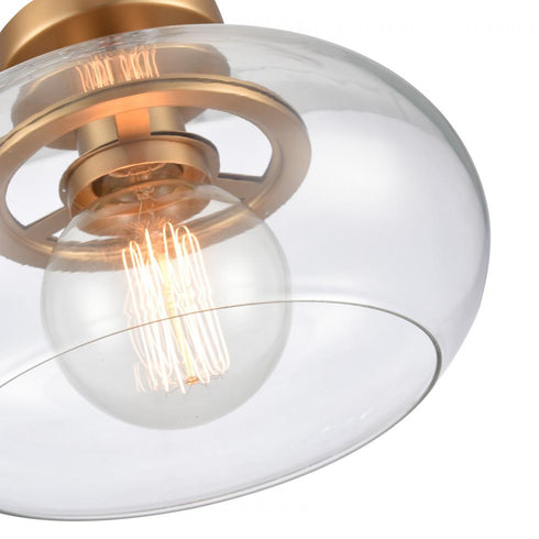 Elk Clement 13 Inch Wide 1 Light Semi Flush Mount Brushed Gold Model: 89764/1