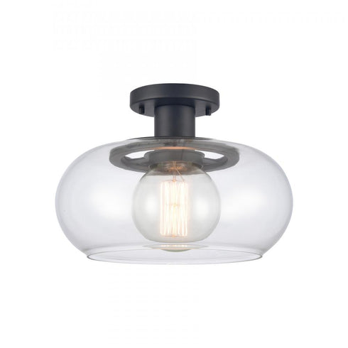 Elk Clement 13 Inch Wide 1 Light Semi Flush Mount Matte Black Model: 89774/1