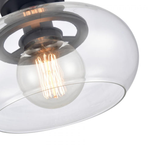 Elk Clement 13 Inch Wide 1 Light Semi Flush Mount Matte Black Model: 89774/1