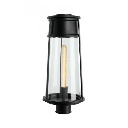 Elk Cone 19.75 Inch High 1 Light Outdoor Post Light in Matte Black Model: 1247-MB-CL