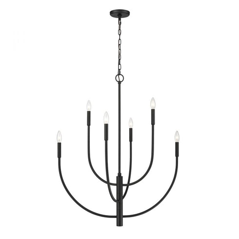 Elk Continuance 30 Inch Wide 6 Light Chandelier in Charcoal Model: 82027/6