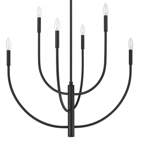 Elk Continuance 30 Inch Wide 6 Light Chandelier in Charcoal Model: 82027/6