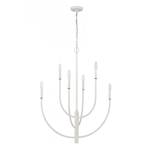 Elk Continuance 30 Inch Wide 6 Light Chandelier in White Coral Model: 82017/6