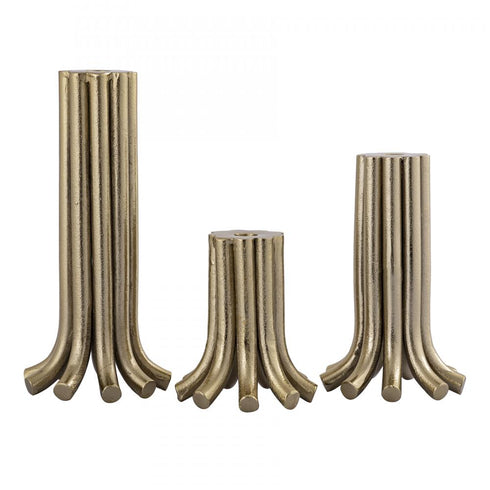 Elk Contour Candleholder Set of 3 in Aged Brass Finish Model: H0897-10525/S3