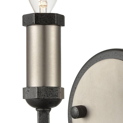Elk Cortlandt 1 Light SCONCE in Gray Iron Brushed Platinum Brushed Platinum Finish Model: 15390/1