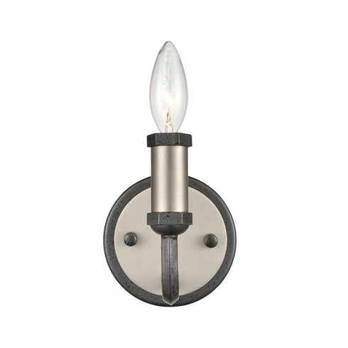 Elk Cortlandt 1 Light SCONCE in Gray Iron Brushed Platinum Brushed Platinum Finish Model: 15390/1