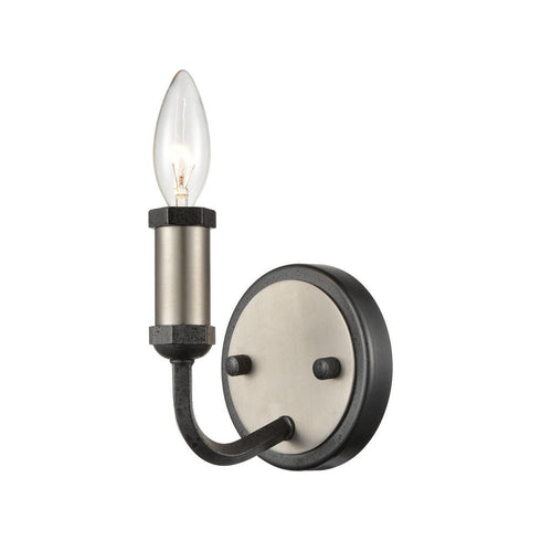 Elk Cortlandt 1 Light SCONCE in Gray Iron Brushed Platinum Brushed Platinum Finish Model: 15390/1