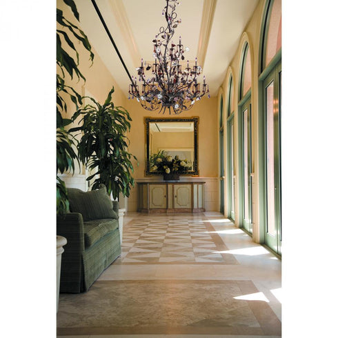 Elk Cristallo Fiore 18 Light Chandelier in Deep Rust with Clear and Amber Florets Model: 85004