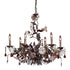 Elk Cristallo Fiore 6 Light Chandelier in Deep Rust with Clear and Amber Florets Model: 85002