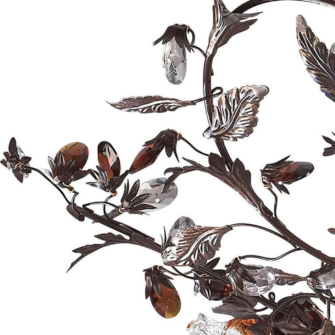 Elk Cristallo Fiore SEMI FLUSH MOUNT in Deep Rust Finish Model: 7046/3
