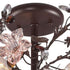 Elk Cristallo Fiore SEMI FLUSH MOUNT in Deep Rust Finish Model: 7046/3