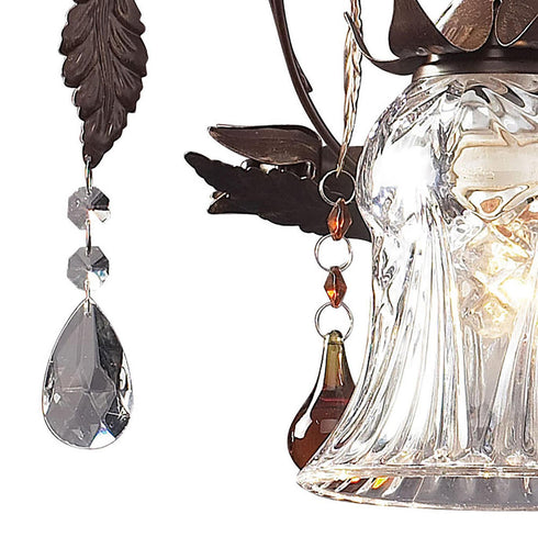 Elk Cristallo Fiore VANITY LIGHT in Deep Rust Finish Model: 7042/3