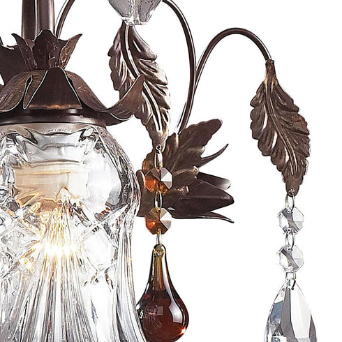 Elk Cristallo Fiore VANITY LIGHT in Deep Rust Finish Model: 7042/3