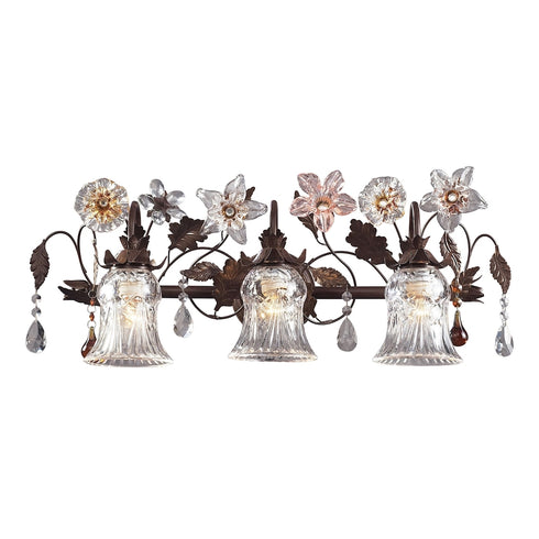 Elk Cristallo Fiore VANITY LIGHT in Deep Rust Finish Model: 7042/3