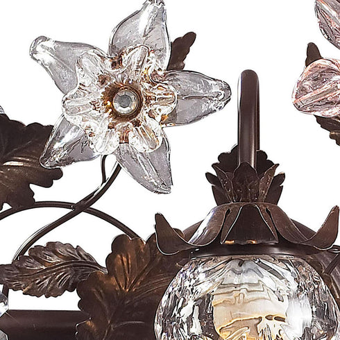 Elk Cristallo Fiore VANITY LIGHT in Deep Rust Finish Model: 7042/3