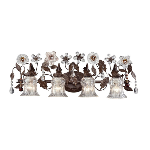 Elk Cristallo Fiore VANITY LIGHT in Deep Rust Finish Model: 7048/4