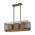 Elk Crossbeam ISLAND LIGHT in Oil Rubbed Bronze Medium Oak Medium Oak Finish Model: 33346/3