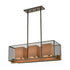 Elk Crossbeam ISLAND LIGHT in Oil Rubbed Bronze Medium Oak Medium Oak Finish Model: 33346/3