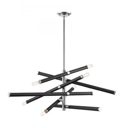 Elk Crosspiece 39 Inch Wide 6 Light Chandelier in Black Model: H0019-9552