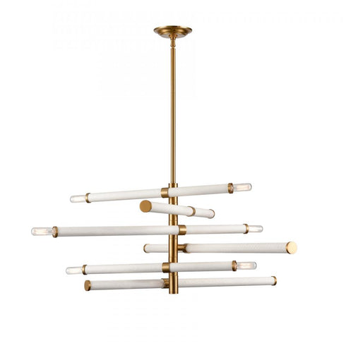 Elk Crosspiece 39 Inch Wide 6 Light Chandelier in White Model: H0018-10359