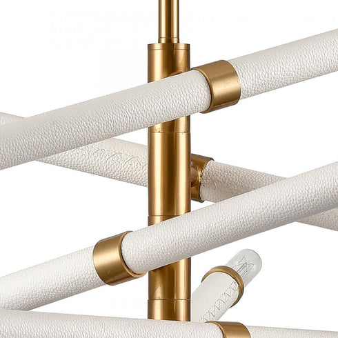 Elk Crosspiece 39 Inch Wide 6 Light Chandelier in White Model: H0018-10359