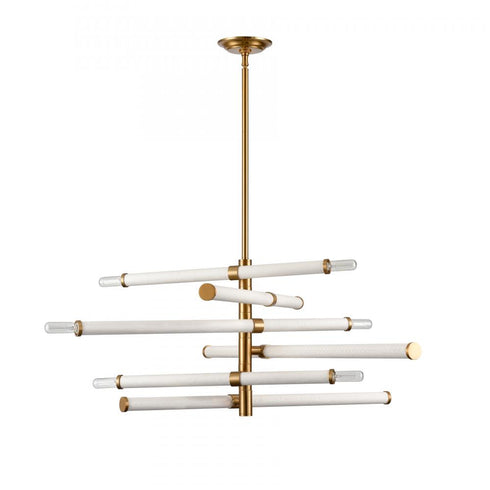 Elk Crosspiece 39 Inch Wide 6 Light Chandelier in White Model: H0018-10359