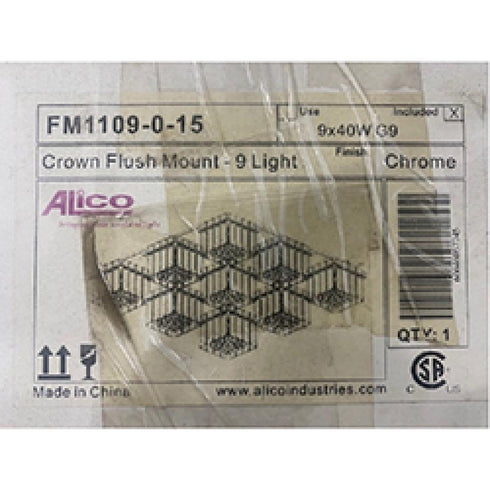 Elk Crown 9 Light FLUSH MOUNT in Chrome Finish Model: FM1109-0-15