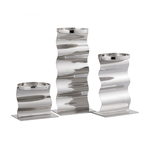 Elk Curve Candleholder Set of 3 in Polished Nickel Finish Model: H0897-10533/S3