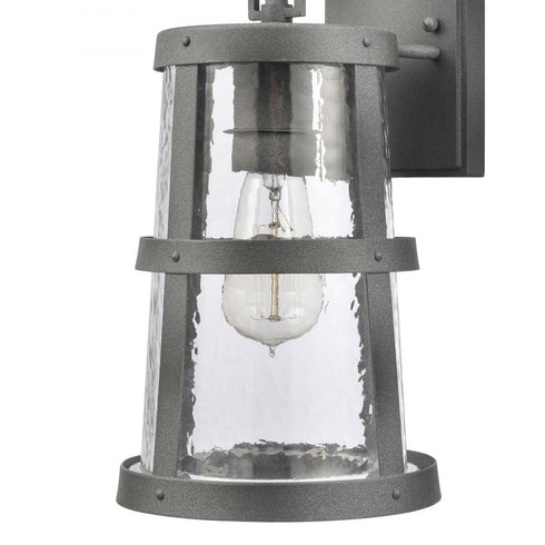 Elk Dakota 14 Inch High 1 Light Outdoor Sconce in Distressed Zinc Model: 69640/1