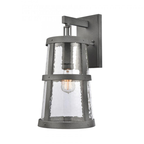 Elk Dakota 18 Inch High 1 Light Outdoor Sconce in Distressed Zinc Model: 69641/1