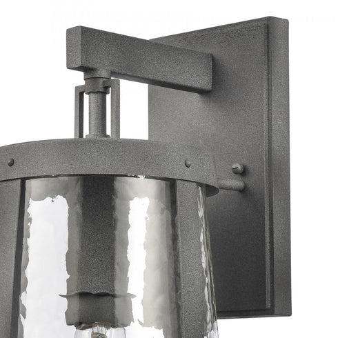 Elk Dakota 18 Inch High 1 Light Outdoor Sconce in Distressed Zinc Model: 69641/1