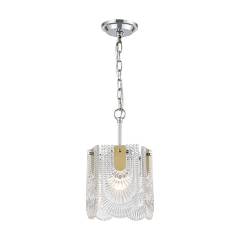 Elk Darjeeling 1 Light MINI PENDANT in Clear Polished Chrome Polished Chrome Finish Model: D4176