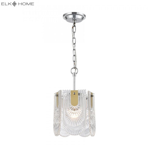 Elk Darjeeling 1 Light MINI PENDANT in Clear Polished Chrome Polished Chrome Finish Model: D4176