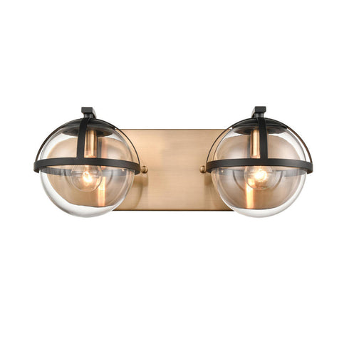 Elk Davenay 16 Inch Wide 2 Light Vanity Light in Satin Brass Model: 18651/2