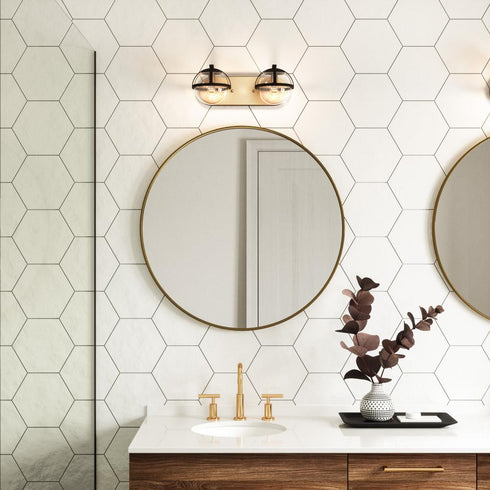 Elk Davenay 16 Inch Wide 2 Light Vanity Light in Satin Brass Model: 18651/2