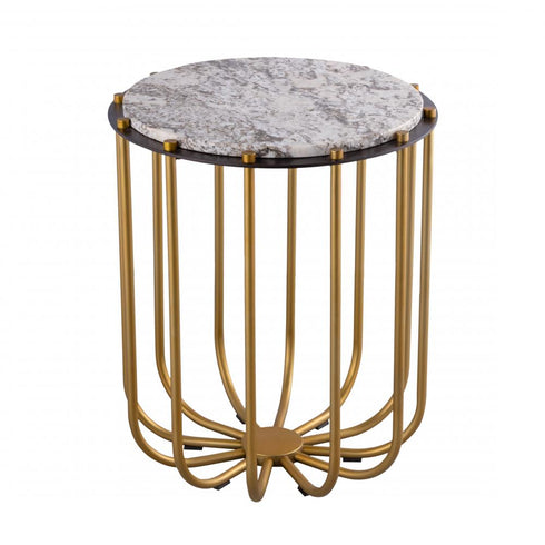 Elk Demille Accent Table in Satin Brass Model: H0805-11454