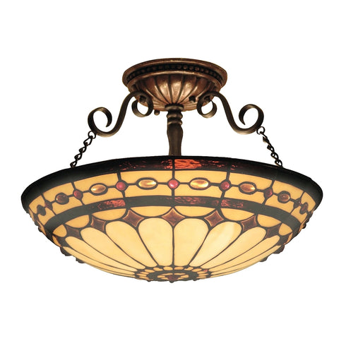 Elk Diamond Ring SEMI FLUSH MOUNT in Burnished Copper Finish Model: 641-BC