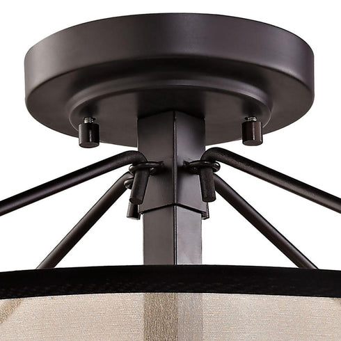 Elk Diffusion SEMI FLUSH MOUNT in Oil Rubbed Bronze Finish Model: 57024/3