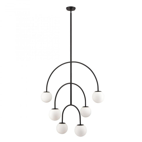 Elk Doby 34 Inch Wide 6 Light Pendant in Matte Black Model: H0018-10373