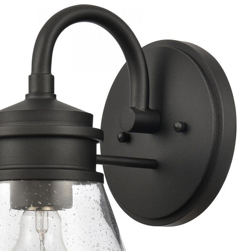 Elk Dovas 11.5 Inch High 1 Light Outdoor Sconce in Textured Black Model: 69660/1