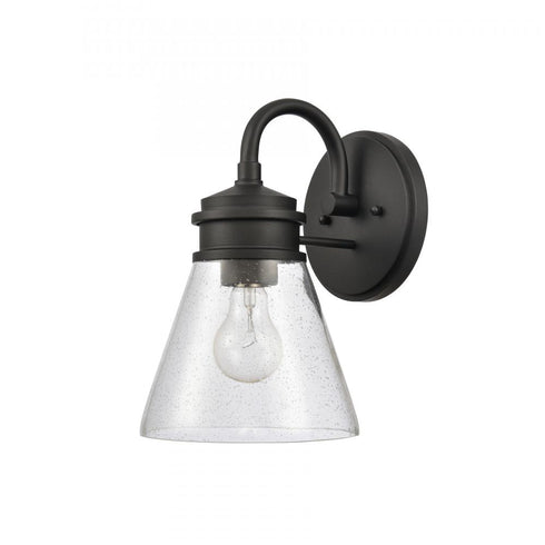 Elk Dovas 11.5 Inch High 1 Light Outdoor Sconce in Textured Black Model: 69660/1