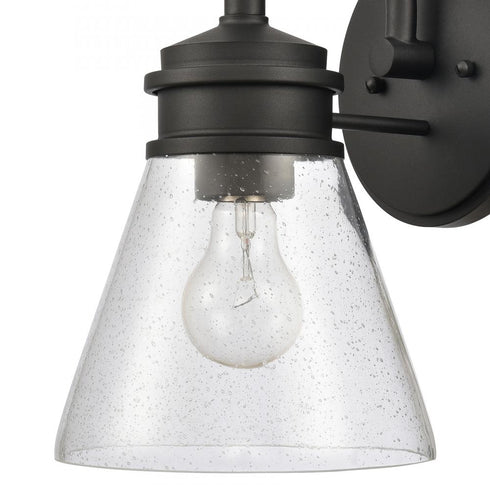 Elk Dovas 11.5 Inch High 1 Light Outdoor Sconce in Textured Black Model: 69660/1