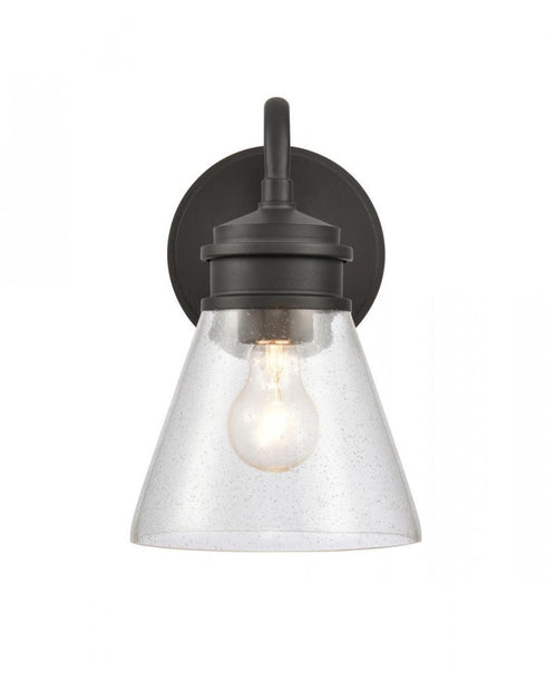 Elk Dovas 11.5 Inch High 1 Light Outdoor Sconce in Textured Black Model: 69660/1