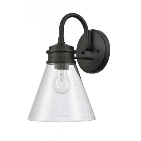 Elk Dovas 13.5 Inch High 1 Light Outdoor Sconce in Textured Black Model: 69661/1