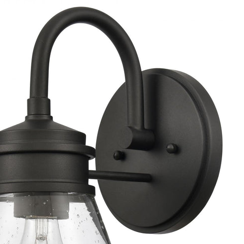 Elk Dovas 13.5 Inch High 1 Light Outdoor Sconce in Textured Black Model: 69661/1
