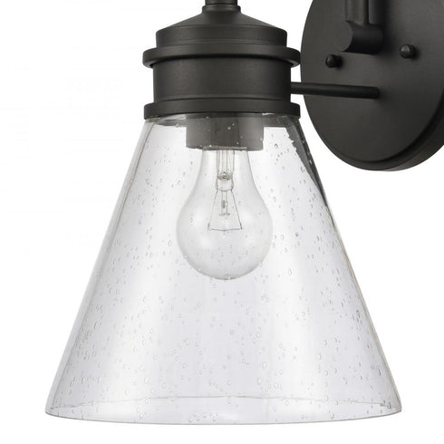 Elk Dovas 13.5 Inch High 1 Light Outdoor Sconce in Textured Black Model: 69661/1