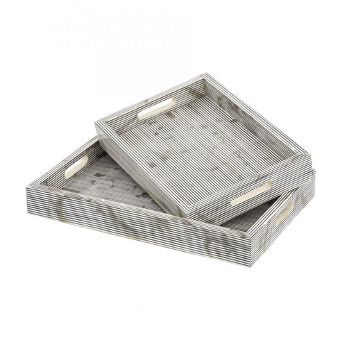 Elk Eaton Etched Tray Set of 2 in White (2 pack) (2 pack) Model: H0807-9765/S2