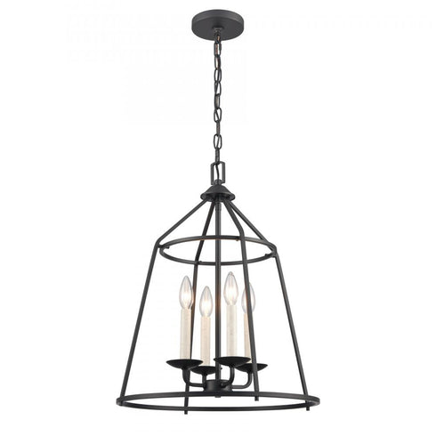 Elk Ellisville 17.25 Inch Wide 4 Light Chandelier in Matte Black Model: 90250/4