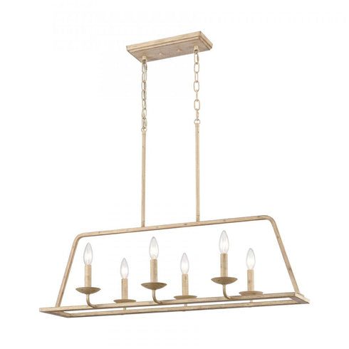 Elk Ellisville 34 Inch Wide 6 Light Chandelier in Antique Cream Model: 90261/6
