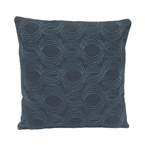 Elk Embroidered Wave 20x20 Inch Pillow in Blue Model: HVT0897-9980